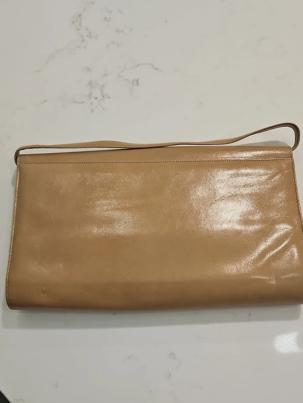 Vtg Charles Jourdan Paris Kid Leather Envelope Bag Clutch Removable Strap EUC
